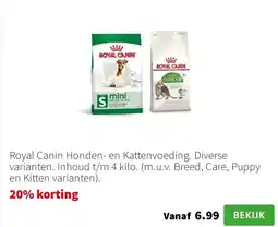 Intratuin Royal Canin Honden- en Kattenvoeding aanbieding