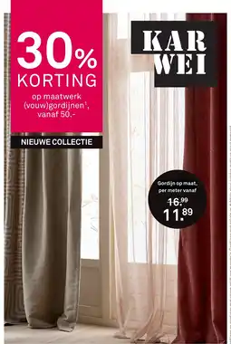 Karwei Gordijn op maat, per meter vanaf aanbieding