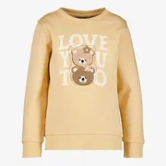 Scapino TwoDay meisjes sweater met teddy berenkopjes geel aanbieding