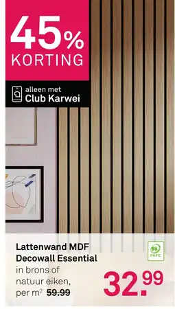 Karwei Lattenwand MDF Decowall Essential aanbieding