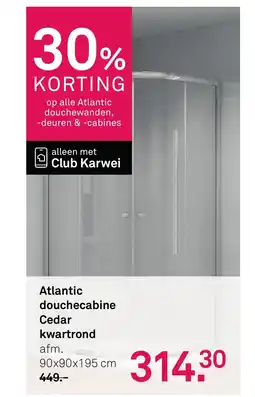 Karwei Atlantic douchecabine Cedar kwartrond aanbieding