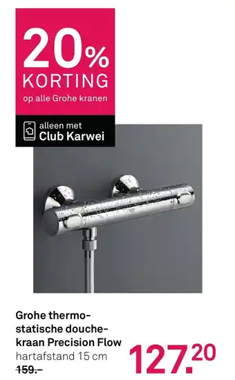 Karwei Grohe thermo- statische douche- kraan Precision Flow aanbieding