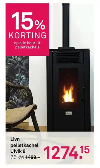 Karwei Livn pelletkachel Ulvik 8 aanbieding