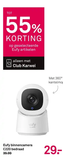 Karwei Eufy binnencamera C220 bedraad aanbieding