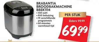 Dekamarkt Brabantia Broodbakmachine Bbek1114 aanbieding