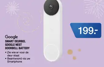 Electroworld Google SMART DEURBEL GOOGLE NEST DOORBELL BATTERY aanbieding