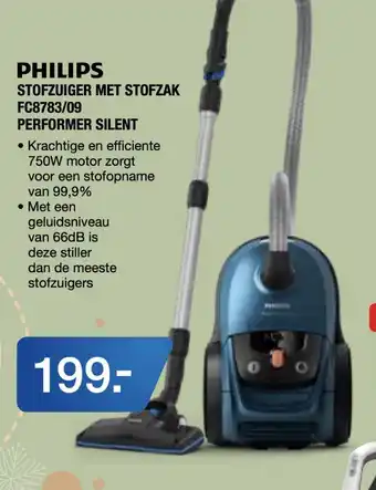 Electroworld PHILIPS STOFZUIGER MET STOFZAK FC8783/09 PERFORMER SILENT aanbieding