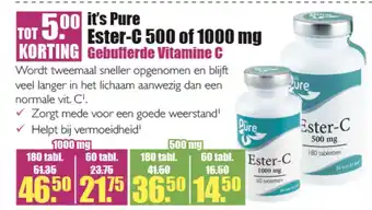 Gezond & Wel it's Pure Ester-C 500 of 1000 mg Gebufferde Vitamine C aanbieding