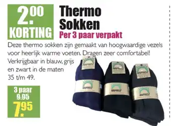 Gezond & Wel Thermo Sokken Per 3 paar verpakt aanbieding