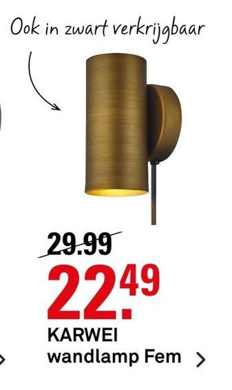 Karwei KARWEI wandlamp Fem aanbieding