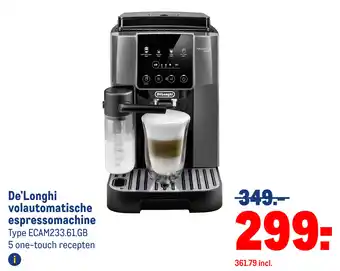 Makro De'Longhi volautomatische espressomachine aanbieding