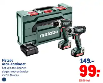 Makro Metabo accu comboset aanbieding