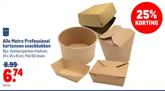 Makro Alle Metro Professional kartonnen snackbakken aanbieding