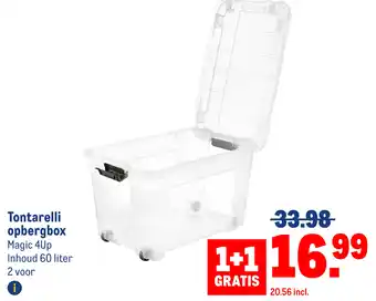 Makro Tontarelli opbergbox Magic 4Up Inhoud aanbieding