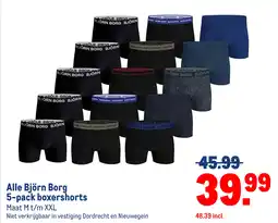Makro Alle Björn Borg 5-pack boxershorts aanbieding