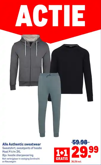 Makro Alle Authentic sweatwear aanbieding