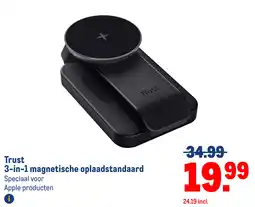 Makro Trust 3 in 1 magnetische oplaadstandaard aanbieding