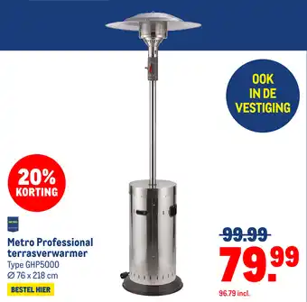 Makro Metro Professional terrasverwarmer Type GHP5000 aanbieding