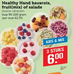 Dagwinkel Healthy Hand bavarois, fruit mix of salade aanbieding