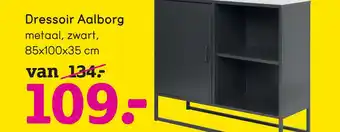 Leen Bakker Dressoir Aalborg metaal & zwart aanbieding