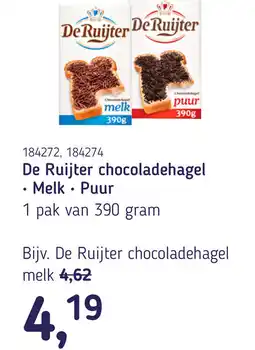 Van Hoeckel De Ruijter chocoladehagel aanbieding
