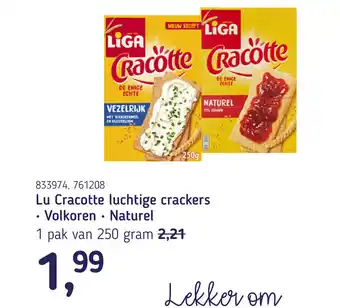 Van Hoeckel Lu Cracotte luchtige crackers aanbieding