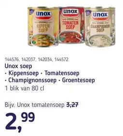 Van Hoeckel Unox soep aanbieding