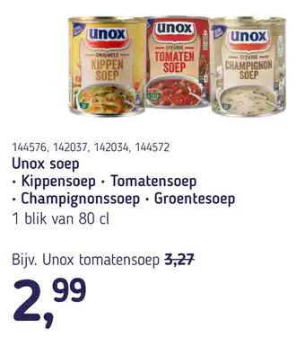 Van Hoeckel Unox soep aanbieding