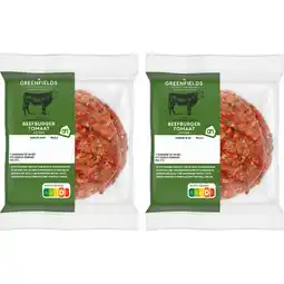 Albert Heijn AH Greenfields Greenfields Beefburger tomaat 2-pack aanbieding