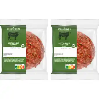 Albert Heijn AH Greenfields Greenfields Beefburger tomaat 2-pack aanbieding