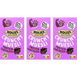Albert Heijn Holie's Crunchy muesli protein chocolate 3-pack aanbieding