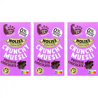 Albert Heijn Holie's Crunchy muesli protein chocolate 3-pack aanbieding