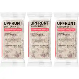 Albert Heijn Upfront Eiwit crisp witte choc framboos 3-pack aanbieding