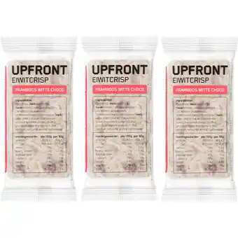 Albert Heijn Upfront Eiwit crisp witte choc framboos 3-pack aanbieding