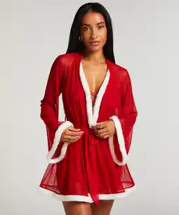 Hunkemoller Hunkemöller Kimono Mesh Santa Rood aanbieding