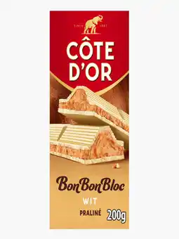 Flink Côte d'Or BonBonBloc chocoladereep praliné wit 200g aanbieding