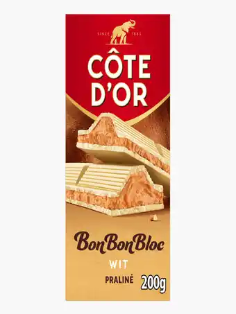 Flink Côte d'Or BonBonBloc chocoladereep praliné wit 200g aanbieding