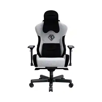 MediaMarkt Andaseat Kaiser 2 Pro Premium Extra Large Gaming Chair - Grey Fabric (large Pillow) Gamestoel Zwart aanbieding