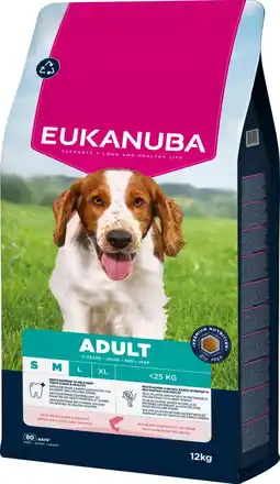 Pets Place Eukanuba Adult Small & Medium Breed - Hondenbrokken - Zalm Gerst 12 kg aanbieding