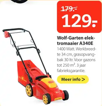 Boerenbond Wolf-Garten elek- tromaaier A340E aanbieding