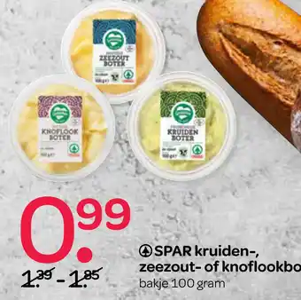 Spar Spar Kruiden-, zeezout- of knoflookboter 100gram aanbieding