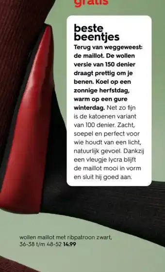 HEMA Wollen maillot met ribpatroon zwart aanbieding