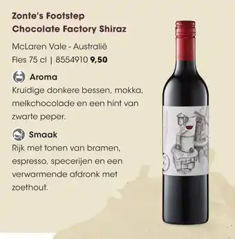HANOS Zonte's Footstep Chocolate Factory Shiraz aanbieding