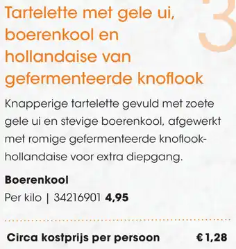 HANOS Tartelette met gele ui, boerenkool en hollandaise van gefermenteerde knoflook aanbieding