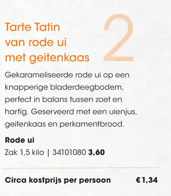 HANOS Tarte Tatin van rode ui met geitenkaas aanbieding