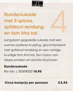 HANOS Rundersukade met 5 spices, spitskool rendang en tom kha kai aanbieding