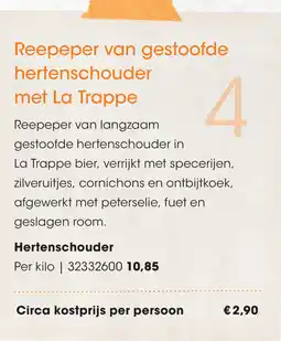 HANOS Reepeper van gestoofde hertenschouder met La Trappe aanbieding