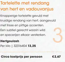 HANOS Tartelette met rendang van hert en vadouvanjus aanbieding