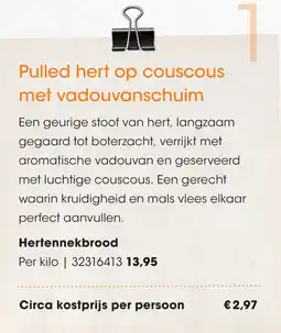 HANOS Pulled hert op couscous met vadouvanschuim aanbieding