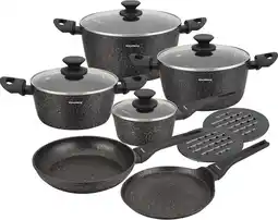 Bol.com Klausberg 7658 - 12 delige pannenset - Kookpannen - 16-20-24-24-24-28 cm - zwart - met deksel aanbieding